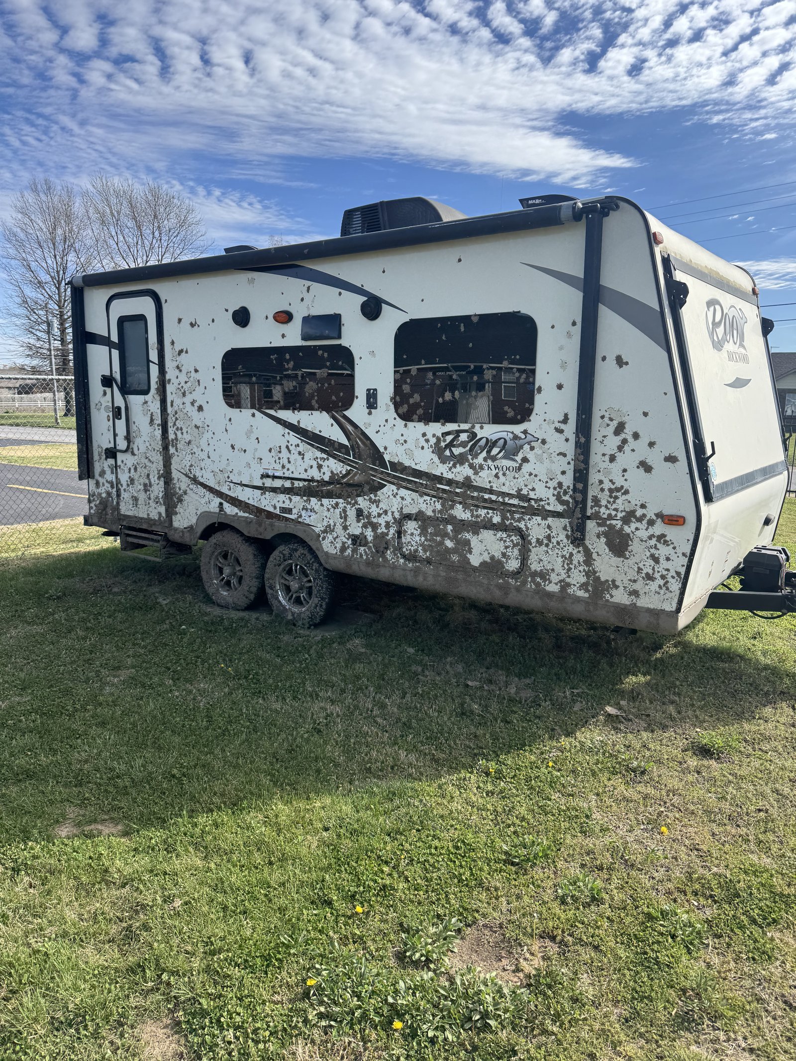 Muddy RV before pressure washing
